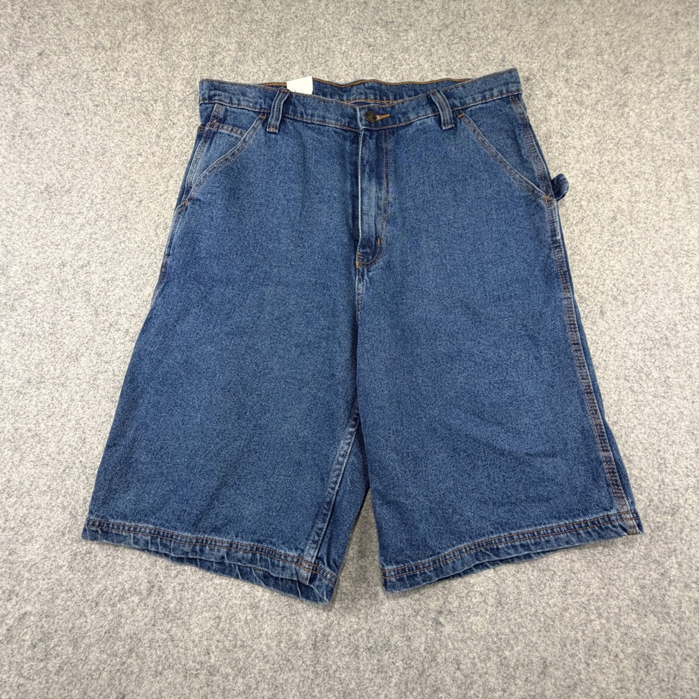 Full Blue Mens Carpenter Denim Shorts Medium Wash Blue Jean Size 34 NWT